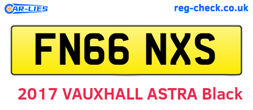 FN66NXS are the vehicle registration plates.