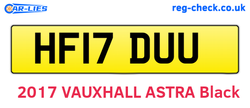 HF17DUU are the vehicle registration plates.