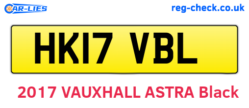 HK17VBL are the vehicle registration plates.