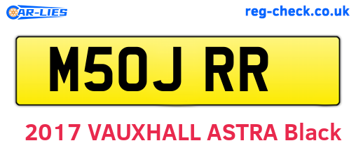 M50JRR are the vehicle registration plates.