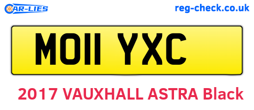 MO11YXC are the vehicle registration plates.