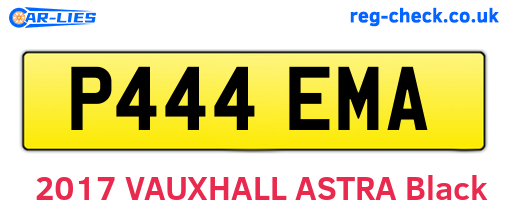 P444EMA are the vehicle registration plates.