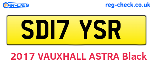 SD17YSR are the vehicle registration plates.