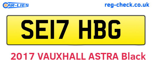 SE17HBG are the vehicle registration plates.