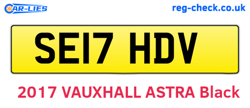 SE17HDV are the vehicle registration plates.