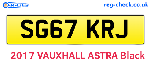 SG67KRJ are the vehicle registration plates.