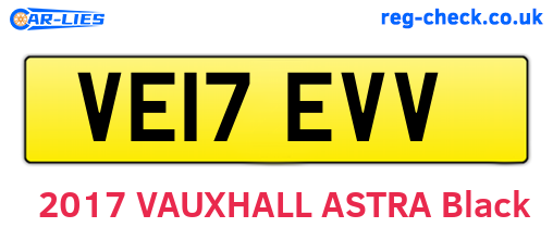 VE17EVV are the vehicle registration plates.