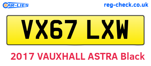 VX67LXW are the vehicle registration plates.