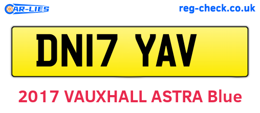 DN17YAV are the vehicle registration plates.