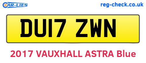 DU17ZWN are the vehicle registration plates.