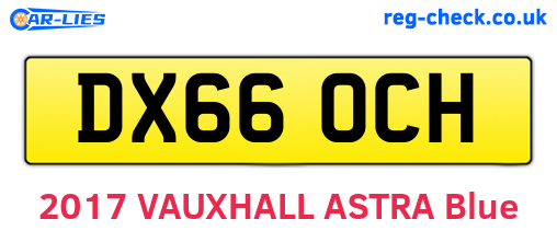 DX66OCH are the vehicle registration plates.