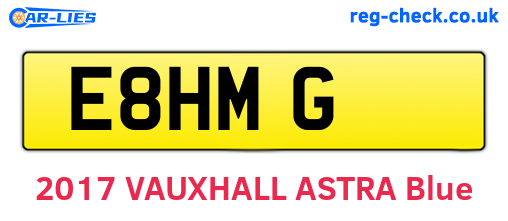 E8HMG are the vehicle registration plates.