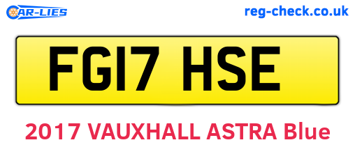 FG17HSE are the vehicle registration plates.