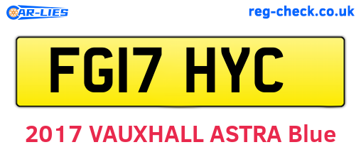 FG17HYC are the vehicle registration plates.