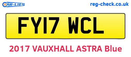 FY17WCL are the vehicle registration plates.