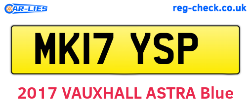 MK17YSP are the vehicle registration plates.