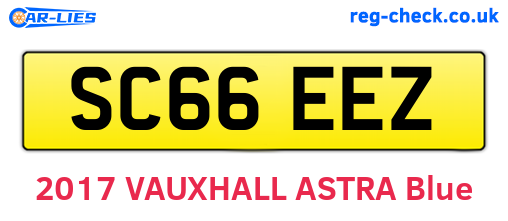 SC66EEZ are the vehicle registration plates.