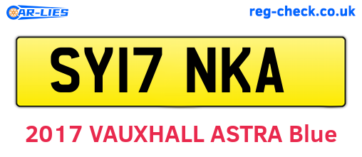 SY17NKA are the vehicle registration plates.