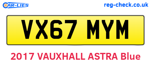 VX67MYM are the vehicle registration plates.