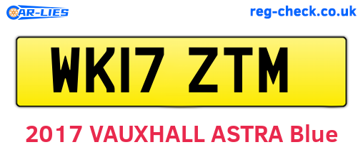 WK17ZTM are the vehicle registration plates.