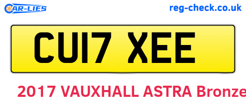 CU17XEE are the vehicle registration plates.