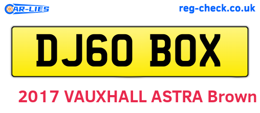 DJ60BOX are the vehicle registration plates.