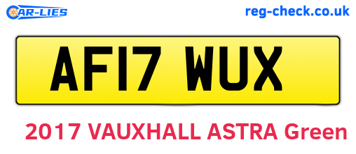 AF17WUX are the vehicle registration plates.