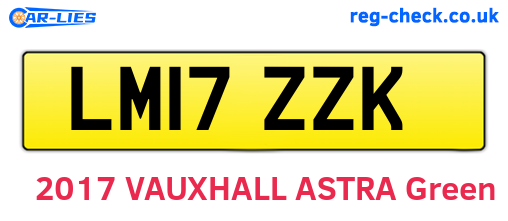 LM17ZZK are the vehicle registration plates.