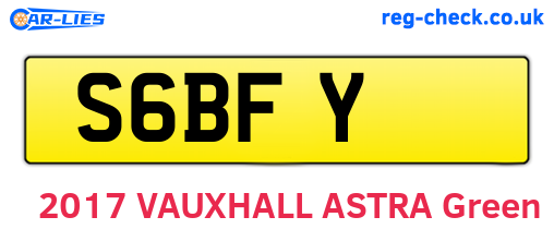 S6BFY are the vehicle registration plates.
