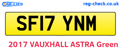 SF17YNM are the vehicle registration plates.