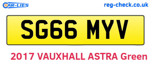 SG66MYV are the vehicle registration plates.