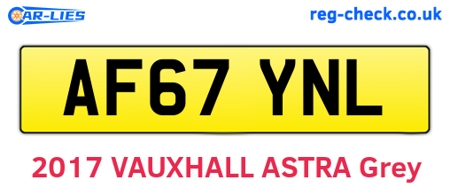 AF67YNL are the vehicle registration plates.