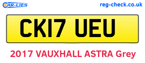 CK17UEU are the vehicle registration plates.