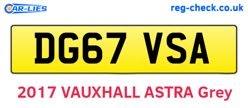 DG67VSA are the vehicle registration plates.