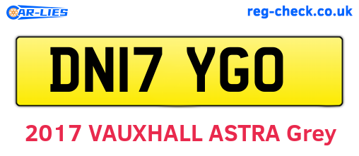 DN17YGO are the vehicle registration plates.