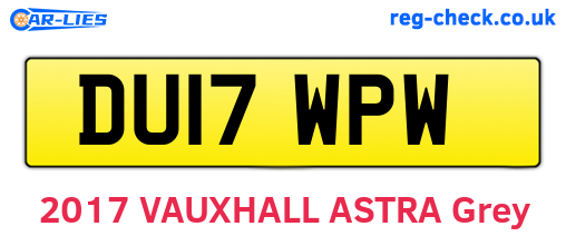 DU17WPW are the vehicle registration plates.