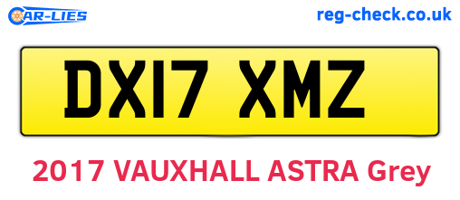 DX17XMZ are the vehicle registration plates.