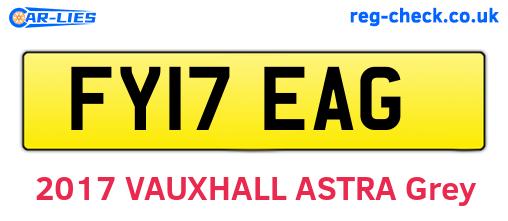FY17EAG are the vehicle registration plates.