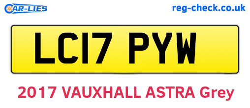 LC17PYW are the vehicle registration plates.