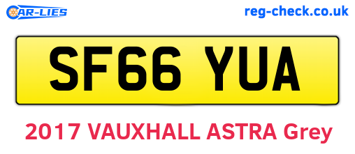 SF66YUA are the vehicle registration plates.