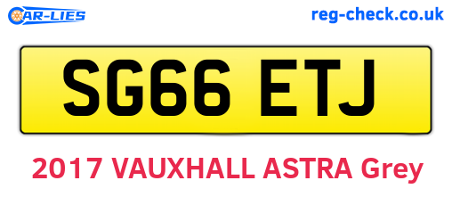 SG66ETJ are the vehicle registration plates.