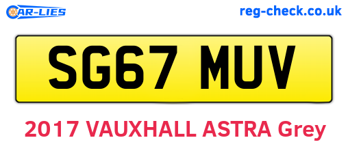 SG67MUV are the vehicle registration plates.