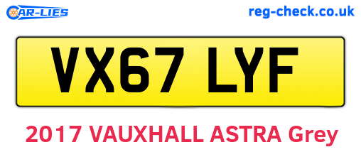 VX67LYF are the vehicle registration plates.