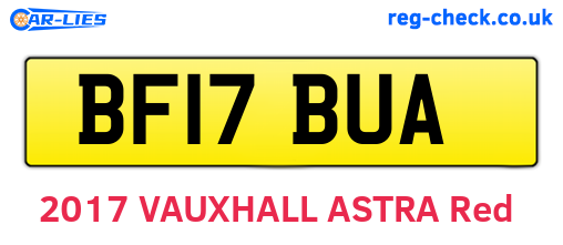 BF17BUA are the vehicle registration plates.