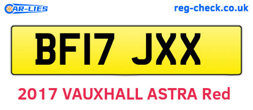 BF17JXX are the vehicle registration plates.