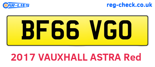 BF66VGO are the vehicle registration plates.