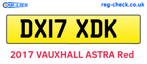 DX17XDK are the vehicle registration plates.