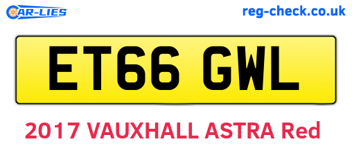 ET66GWL are the vehicle registration plates.