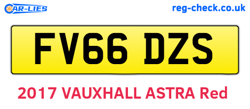FV66DZS are the vehicle registration plates.