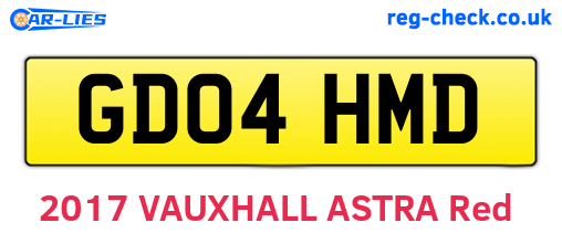 GD04HMD are the vehicle registration plates.